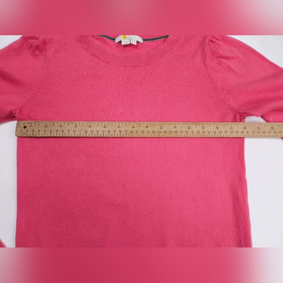 Boden Pink Puffed Sleeve Wool Cotton Lightweight Spring Sweater Size 2 - Picture 6 of 12